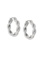 Jw Anderson Silver Twisted Hoop Earrings - Grey