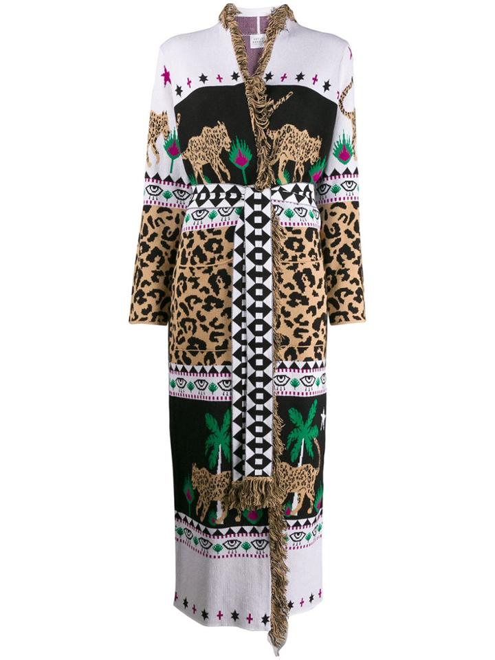Hayley Menzies Leopardess Jacquard Cardi-coat - Black