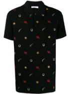 Versace Collection Embroidered Polo Shirt - Black
