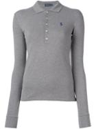 Polo Ralph Lauren Logo Polo Shirt, Women's, Size: Medium, Grey, Cotton/spandex/elastane