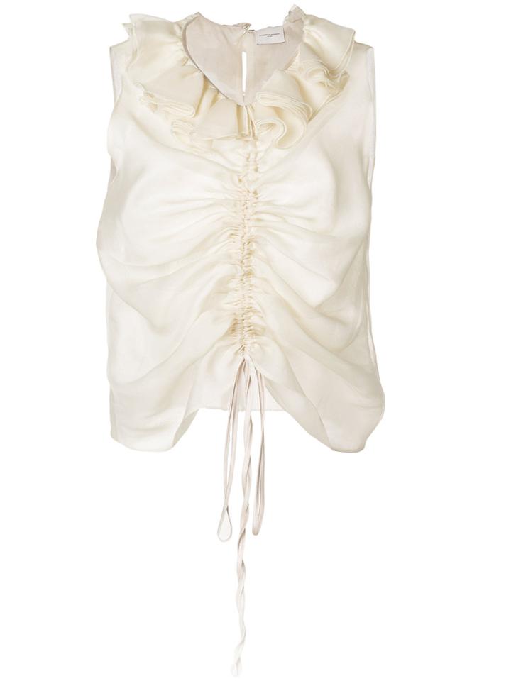 Giuseppe Di Morabito Ruffled Sheer Dress - Nude & Neutrals