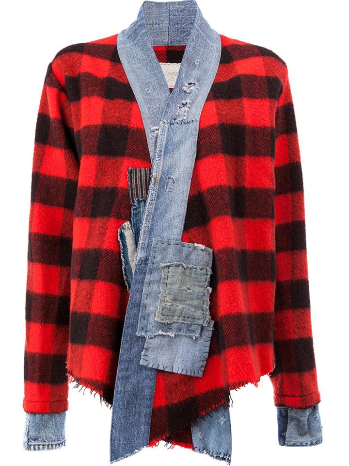 Greg Lauren Vintage Check Jacket - Red