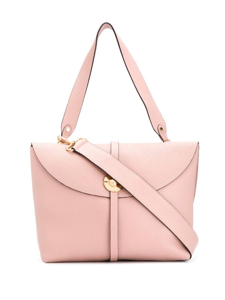 Coccinelle Embossed Logo Shoulder Bag - Pink