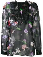 Giambattista Valli Floral Lace Bib Top, Women's, Size: 44, Black, Polyamide/viscose/silk