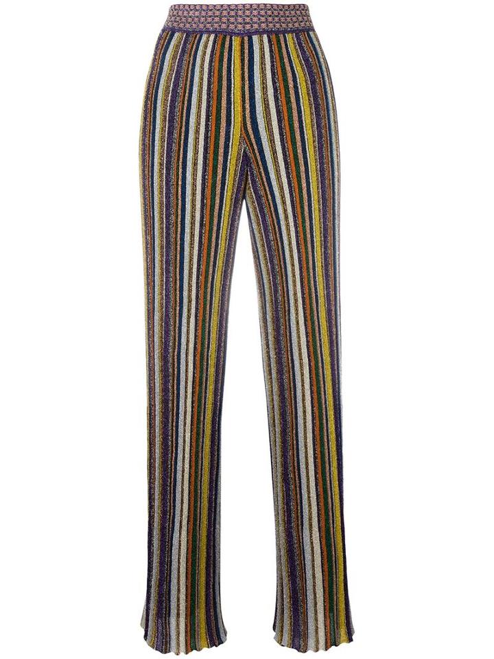 Missoni Striped Pleated Trousers, Women's, Size: 44, Polyester/cupro/viscose