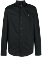 Vivienne Westwood Logo Embroidered Button-down Shirt - Black