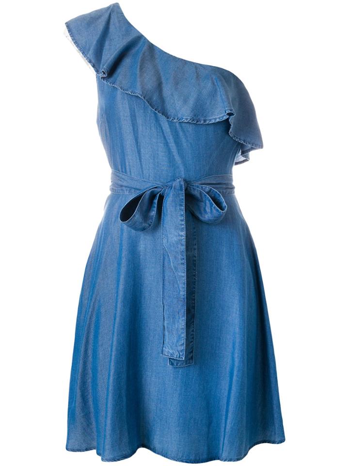 Michael Michael Kors One-shoulder Denim Dress - Blue