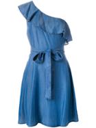 Michael Michael Kors One-shoulder Denim Dress - Blue