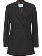 Prada Double-breasted Mohair And Wool Jacket - Black