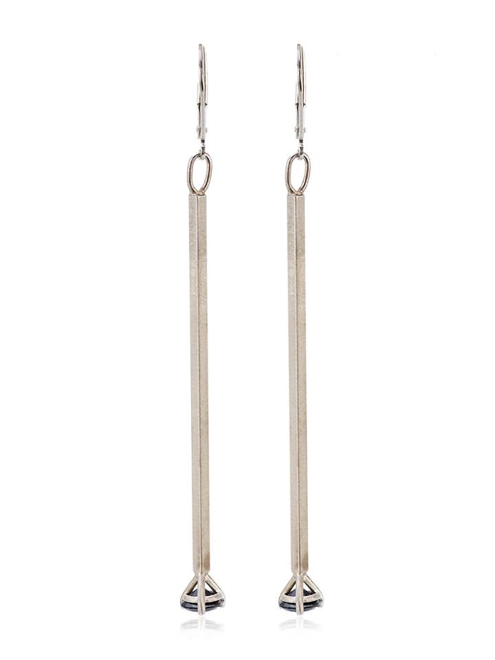 Jelena Behrend Black Crystal Silver Earrings - Metallic