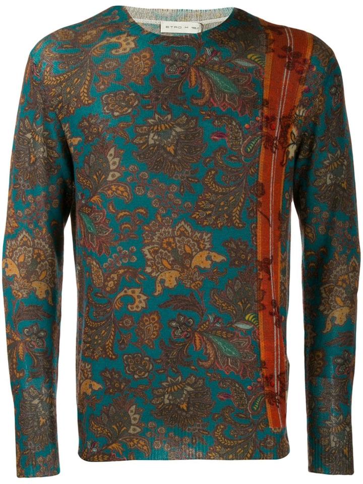 Etro Floral Intarsia Jumper - Blue