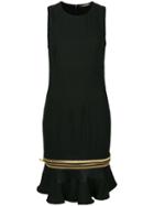 Roberto Cavalli Zipped Peplum Hem Dress - Black