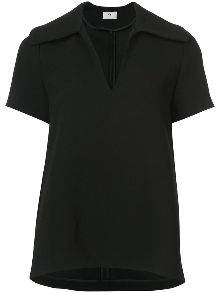 Co Flared Short Sleeve Blouse - Black