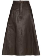Nili Lotan Lila Lizard-effect Leather Skirt - Brown