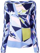 Emilio Pucci Abstract Print Top, Women's, Size: 42, Blue, Viscose/silk