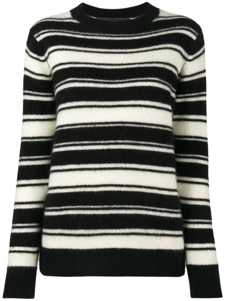 The Elder Statesman Stripey Long Sleeve Jumper - Black