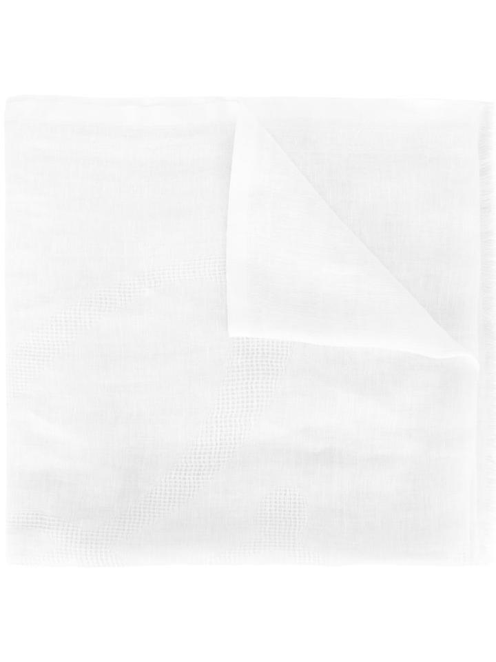 Brioni Frayed Trim Scarf, Women's, Nude/neutrals, Silk/linen/flax/cashmere