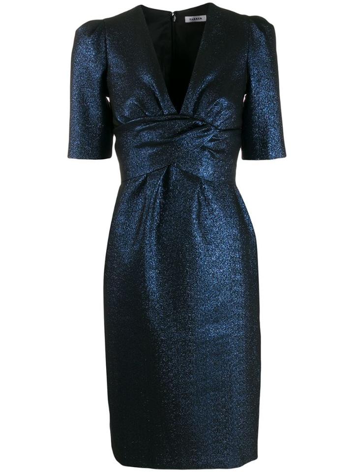 P.a.r.o.s.h. Glitter Detail Fitted Dress - Blue