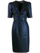 P.a.r.o.s.h. Glitter Detail Fitted Dress - Blue