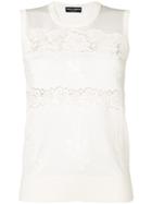 Dolce & Gabbana Lace-trimmed Knitted Top - White