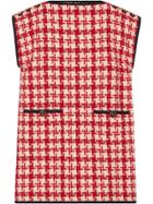 Gucci Houndstooth Print Shift Dress - Red