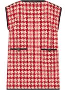 Gucci Houndstooth Print Shift Dress - Red