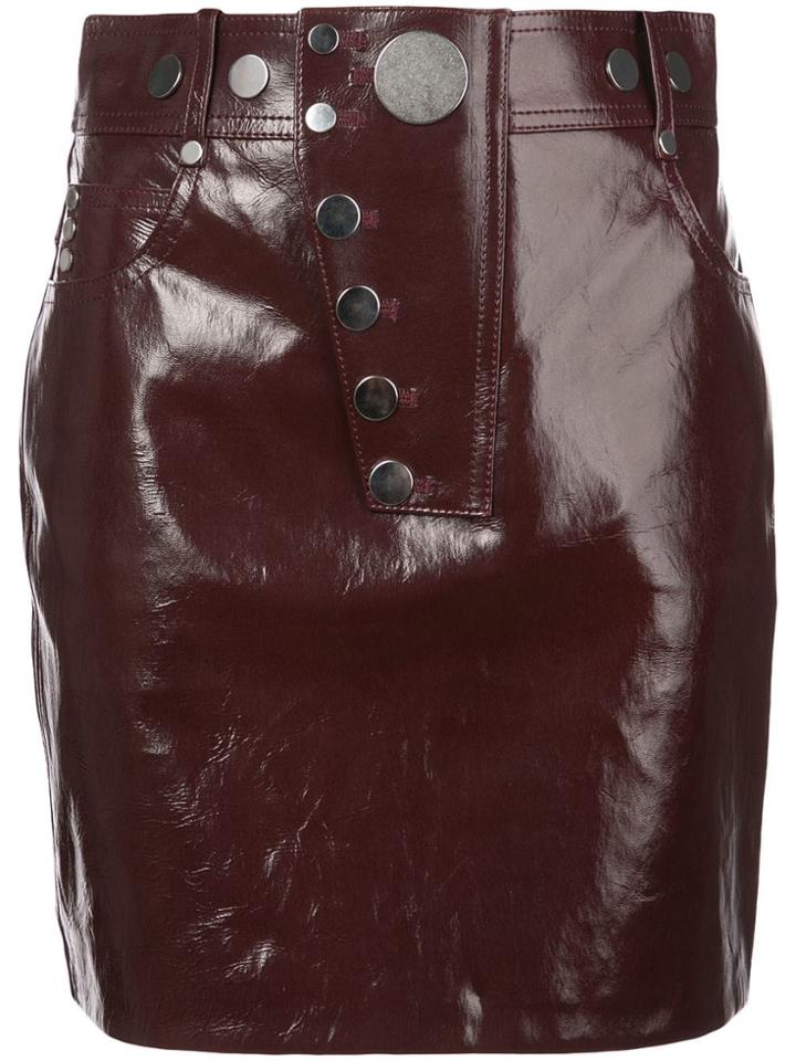 Alexander Wang Patent Mini Skirt - Red