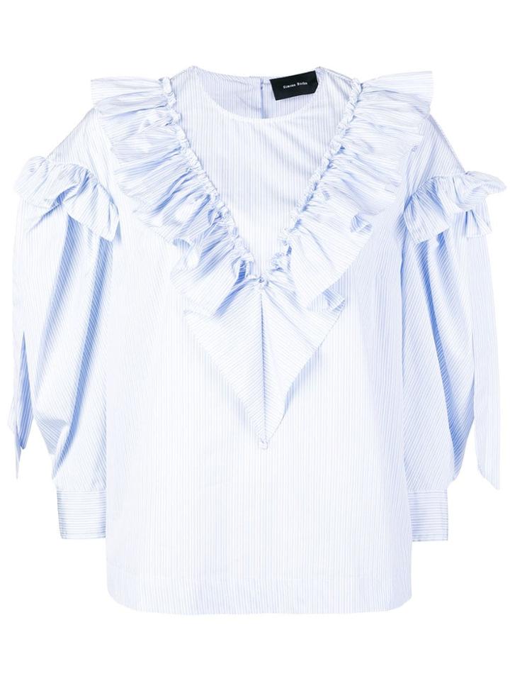Simone Rocha Ruffle Bow Top - Blue
