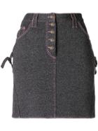 Christian Dior Vintage Stitching Detail Mini Skirt - Grey