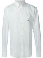 Etro Embroidered Logo Shirt, Men's, Size: 42, White, Cotton/spandex/elastane