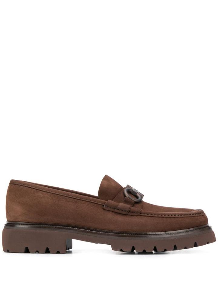 Salvatore Ferragamo Gancino Loafers - Brown