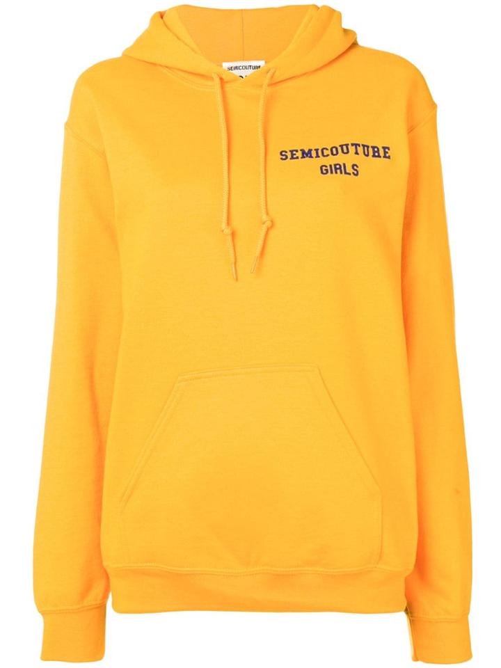 Semicouture Name Print Hoodie - Yellow & Orange