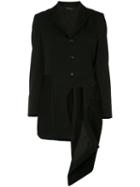 Comme Des Garçons - Cutaway Panel Coat - Women - Cupro/wool - M, Women's, Black, Cupro/wool