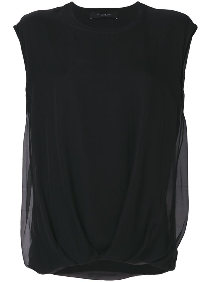 Federica Tosi Gathered Hem Blouse - Black