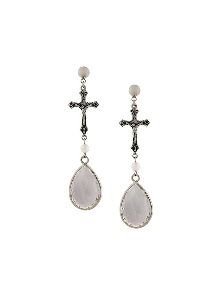 Givenchy Crucifix Pendant Earrings, Women's, Metallic