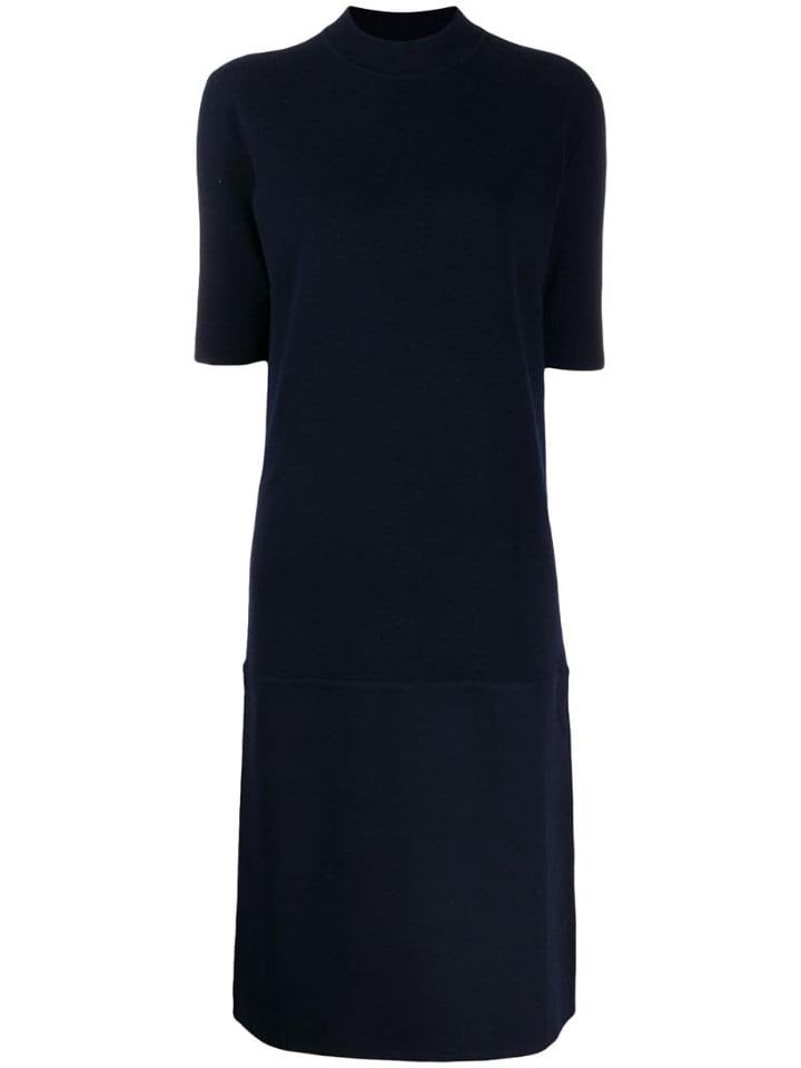 Jil Sander Cashmere Shortsleeved Knitted Dress - Blue