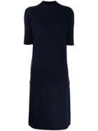 Jil Sander Cashmere Shortsleeved Knitted Dress - Blue