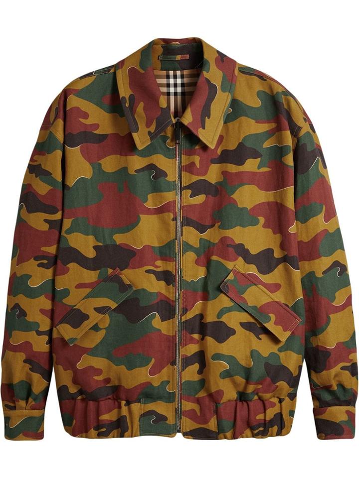 Burberry Ramie-cotton Reversible Harrington Jacket - Green