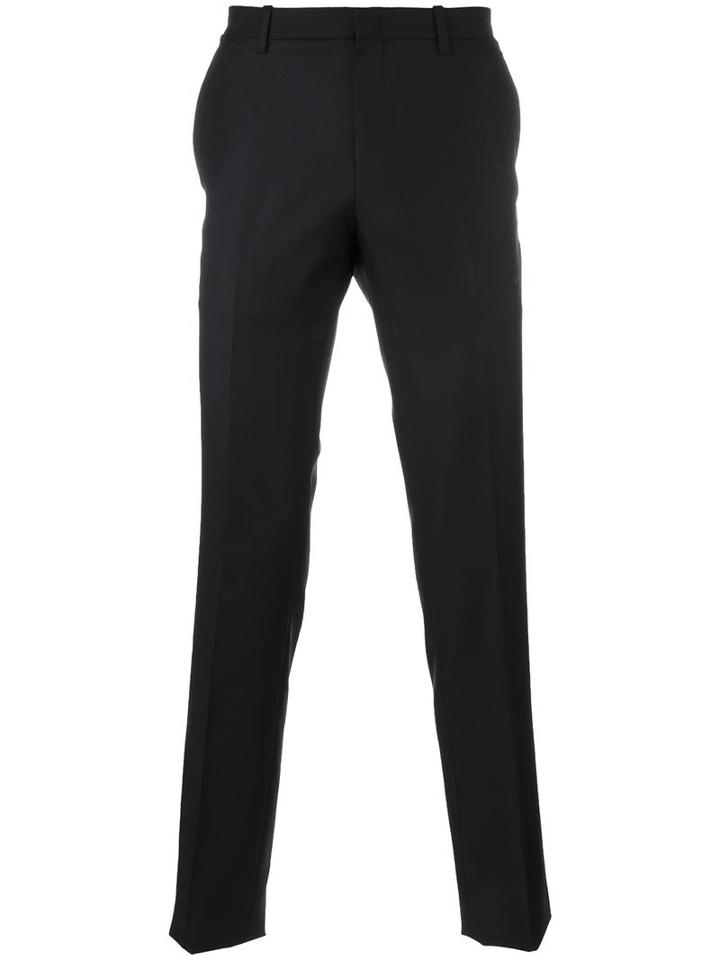 Wooyoungmi Slim Fit Trousers, Men's, Size: 50, Black, Polyester/viscose/mohair/wool