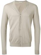 Paolo Pecora - V-neck Cardigan - Men - Cotton - Xl, Nude/neutrals, Cotton