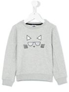 Karl Lagerfeld Kids Cat Print Sweatshirt, Girl's, Size: 10 Yrs, Grey