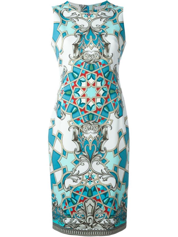 Versace Collection Baroque Print Fitted Dress