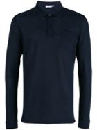 Sunspel Plain Polo Shirt, Men's, Size: Large, Blue, Cotton
