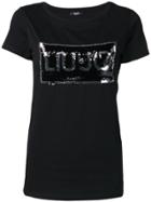 Liu Jo Logo Embellished T-shirt - Black