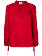 Dondup Pintucked Trim Blouse - Red