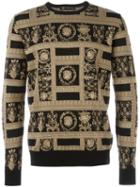 Versace Medusa Panel Pullover Sweater, Men's, Size: 48, Nude/neutrals, Cotton/viscose/wool