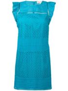Michael Michael Kors Broderie Sun Dress, Women's, Size: Large, Blue, Cotton