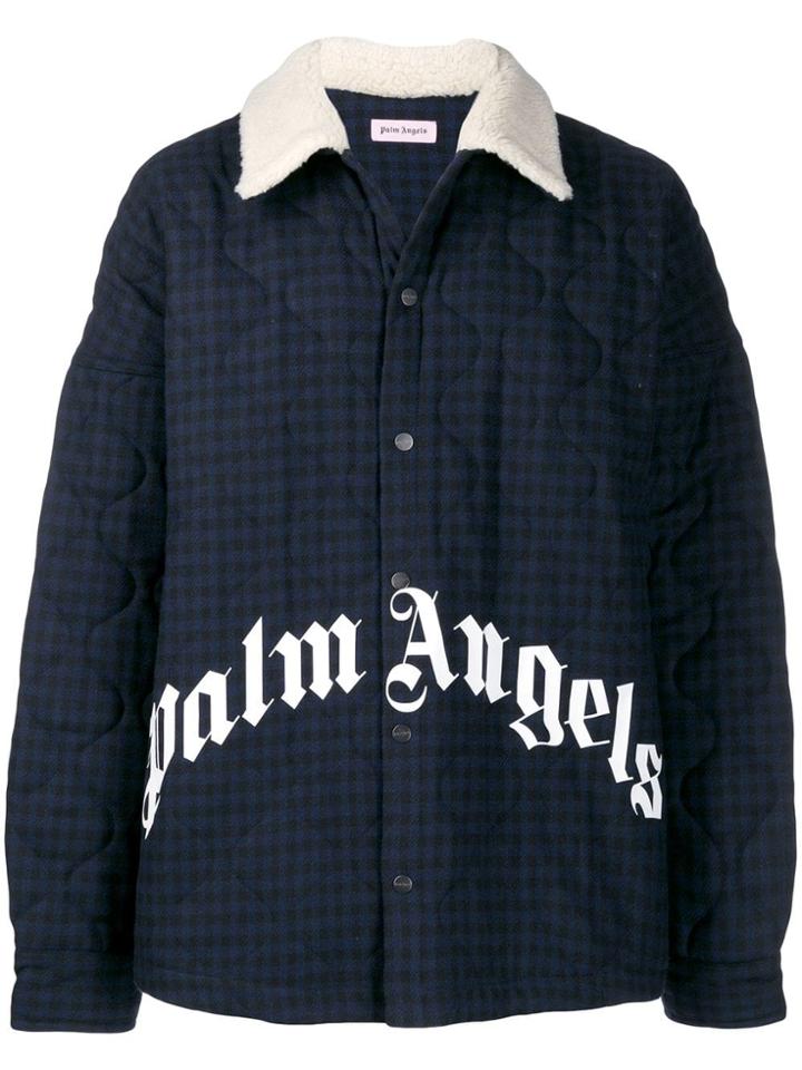 Palm Angels Sherpa Padded Jacket - Blue