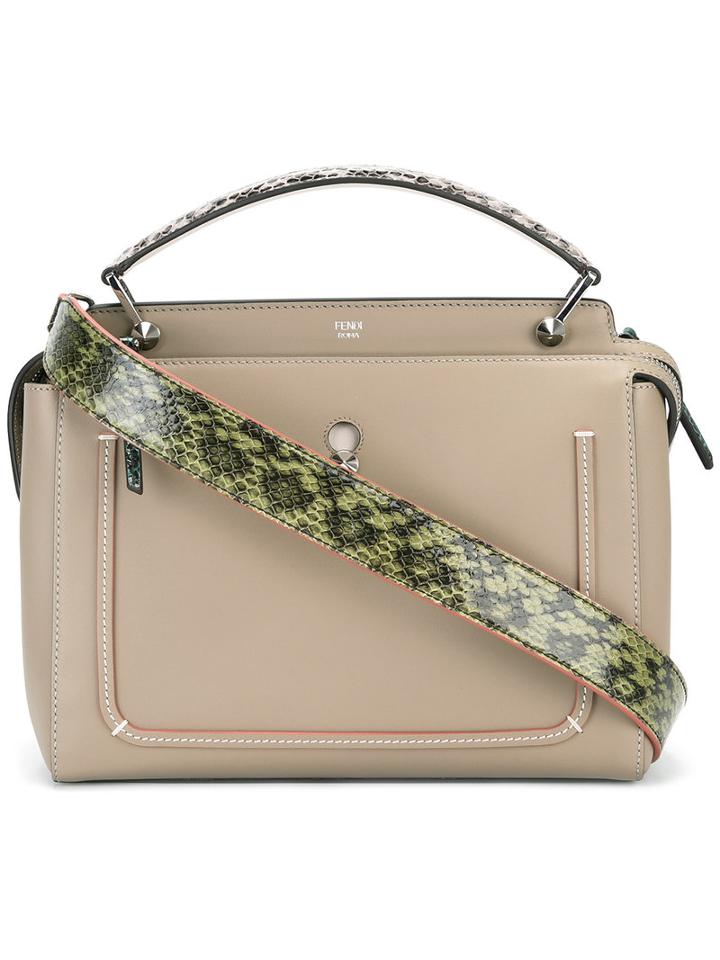 Fendi - Dotcom Tote - Women - Leather/snake Skin - One Size, Nude/neutrals, Leather/snake Skin