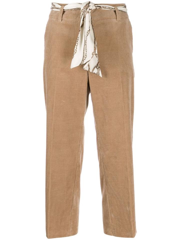 Cambio Corduroy Cropped Trousers - Brown
